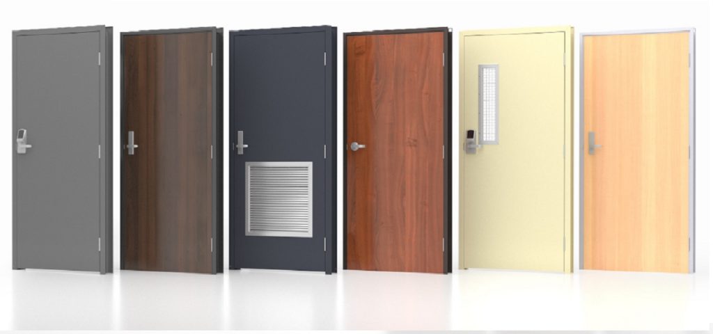 Commercial wood doors shown with lots of different prep options. 